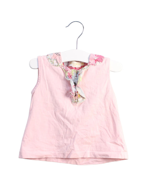 A Pink Sleeveless Tops from Frenchy Yummy in size 12-18M for girl. (Front View)