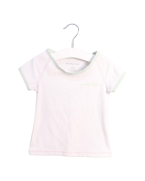 A White Short Sleeve T Shirts from Moody Tiger in size 18-24M for girl. (Front View)