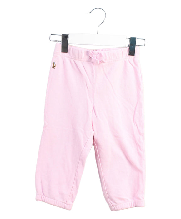 A Pink Sweatpants from Ralph Lauren in size 12-18M for girl. (Front View)