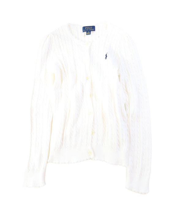 A White Cardigans from Polo Ralph Lauren in size 6T for girl. (Front View)