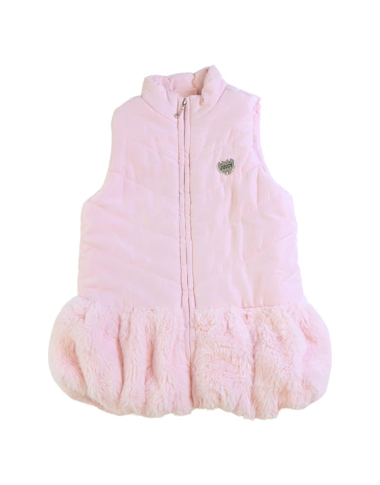 A Pink Outerwear Vests from Juicy Couture in size 6T for girl. (Front View)