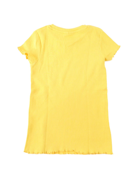 A Yellow Short Sleeve Tops from Seed in size 5T for girl. (Back View)