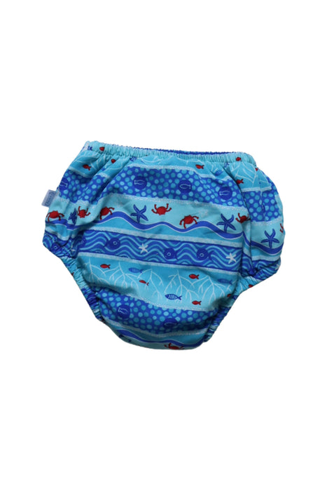 A Blue Swim Diapers from i play in size 2T for girl. (Back View)