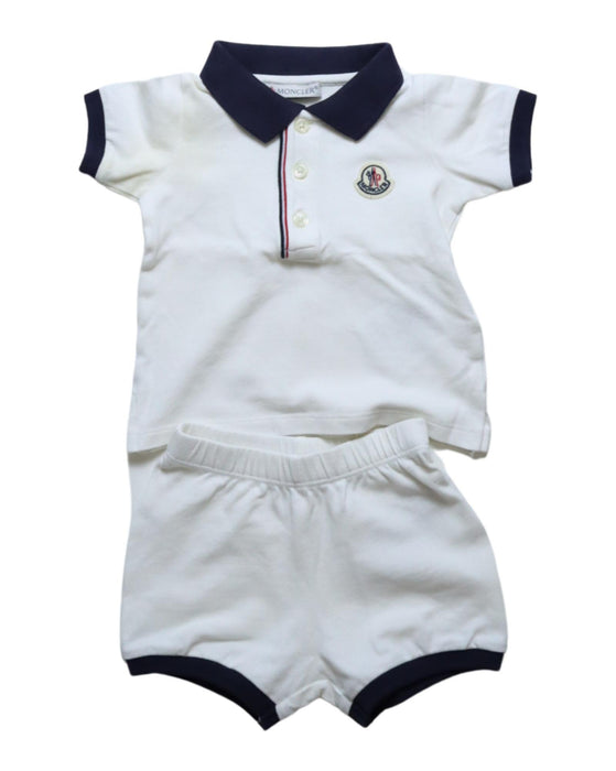 A White Shorts Sets from Moncler in size 6-12M for boy. (Front View)