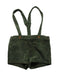 A Green Overall Shorts from Nanos in size 12-18M for neutral. (Front View)