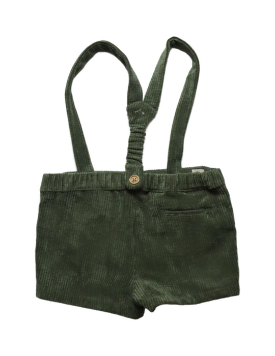 A Green Overall Shorts from Nanos in size 12-18M for neutral. (Back View)