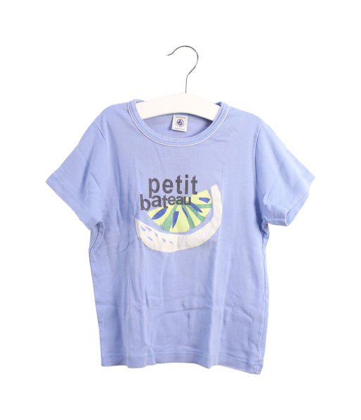 A Purple Short Sleeve T Shirts from Petit Bateau in size 6T for girl. (Front View)