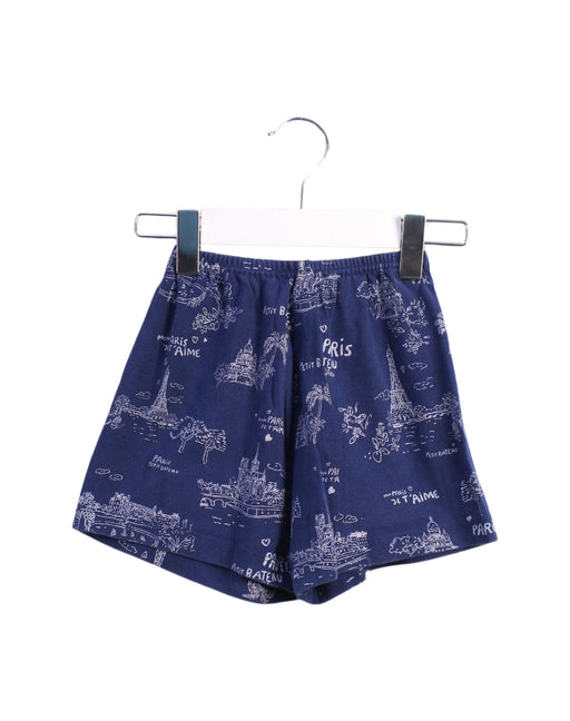 A Blue Shorts from Petit Bateau in size 6T for boy. (Front View)