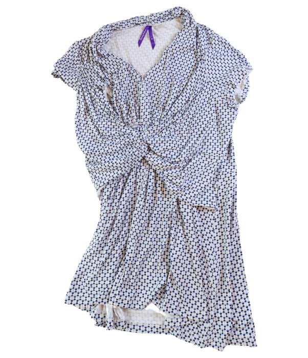 A Blue Short Sleeve Tops from Seraphine in size M for maternity. (Front View)