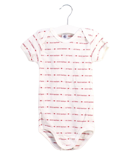 A Red Bodysuits from Petit Bateau in size 3T for neutral. (Front View)