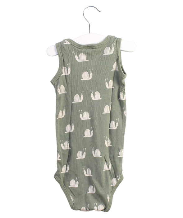 A Green Bodysuits from Nature Baby in size 6-12M for boy. (Back View)