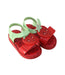 A Red Sandals from Mini Melissa in size 3T for girl. (Front View)