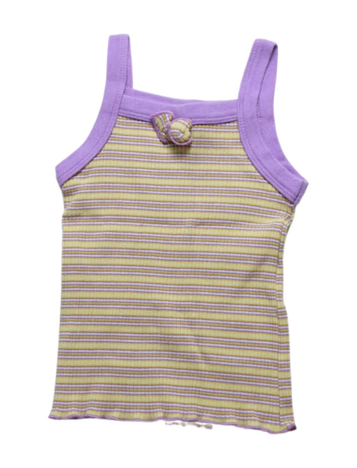 A Yellow Sleeveless Tops from Petit Main in size 2T for girl. (Front View)