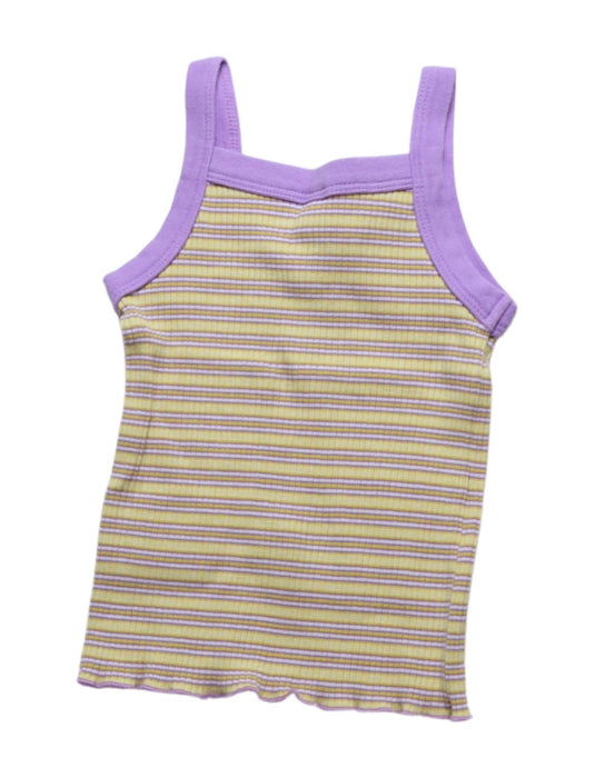 A Yellow Sleeveless Tops from Petit Main in size 2T for girl. (Back View)