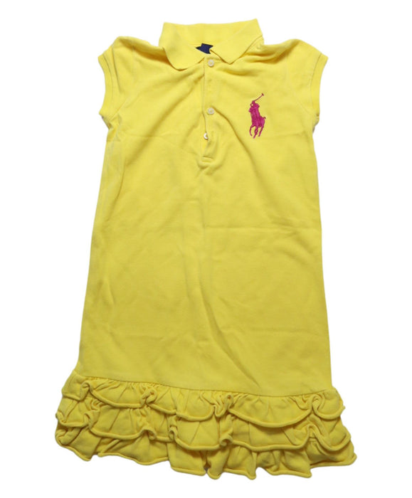 A Yellow Short Sleeve Dresses from Ralph Lauren in size 6T for girl. (Front View)