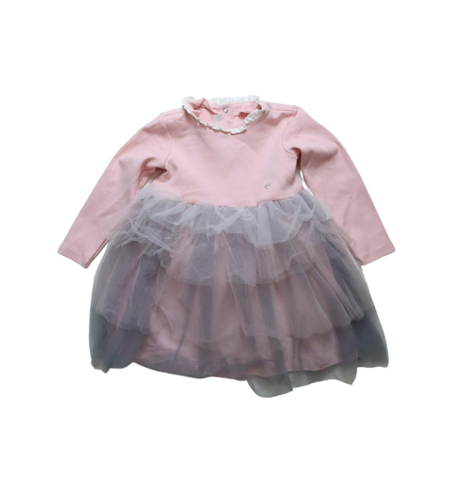 A Pink Long Sleeve Dresses from Chicco in size 12-18M for girl. (Front View)