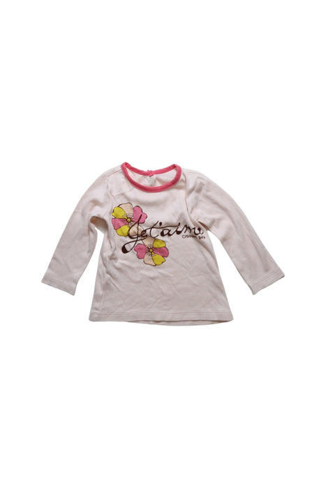 A Pink Long Sleeve Tops from CIGOGNE Bébé in size 6-12M for girl. (Front View)