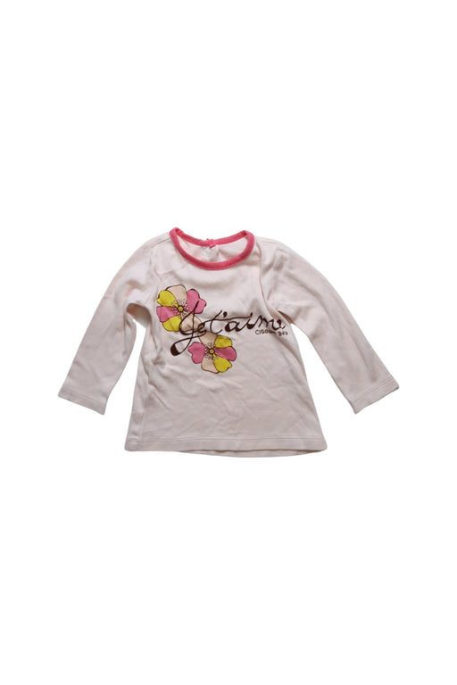 A Pink Long Sleeve Tops from CIGOGNE Bébé in size 6-12M for girl. (Front View)