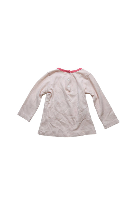 A Pink Long Sleeve Tops from CIGOGNE Bébé in size 6-12M for girl. (Back View)