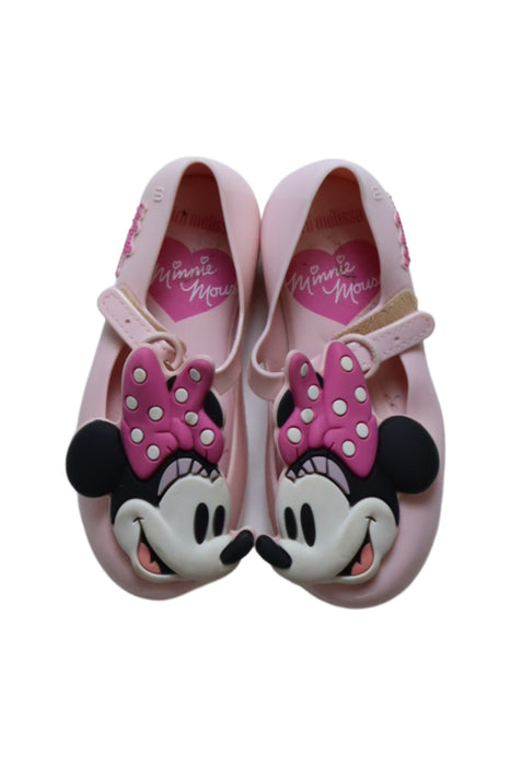 A Pink Flats from Mini Melissa in size 4T for girl. (Back View)