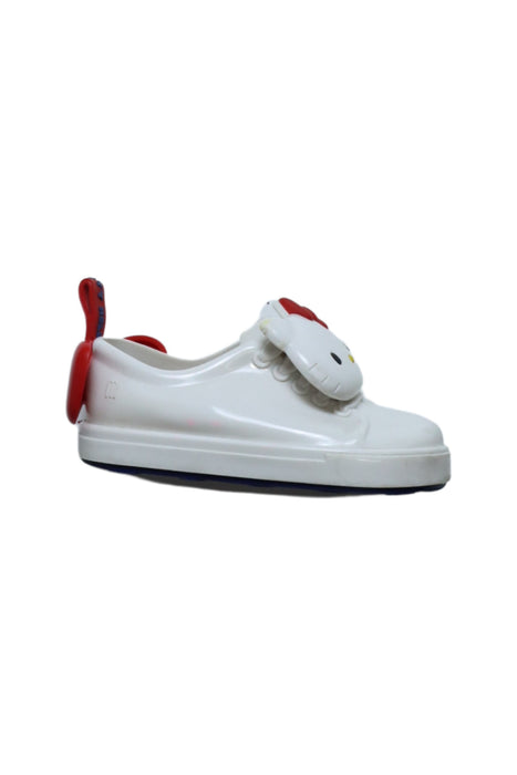 A White Slip Ons from Mini Melissa in size 3T for girl. (Front View)