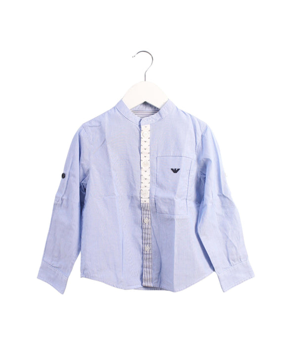 A Blue Shirts from Armani in size 4T for boy. (Front View)