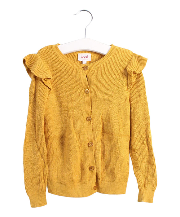 A Yellow Cardigans from Seed in size 2T for girl. (Front View)