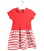 A Red Short Sleeve Dresses from Petit Bateau in size 3T for girl. (Front View)