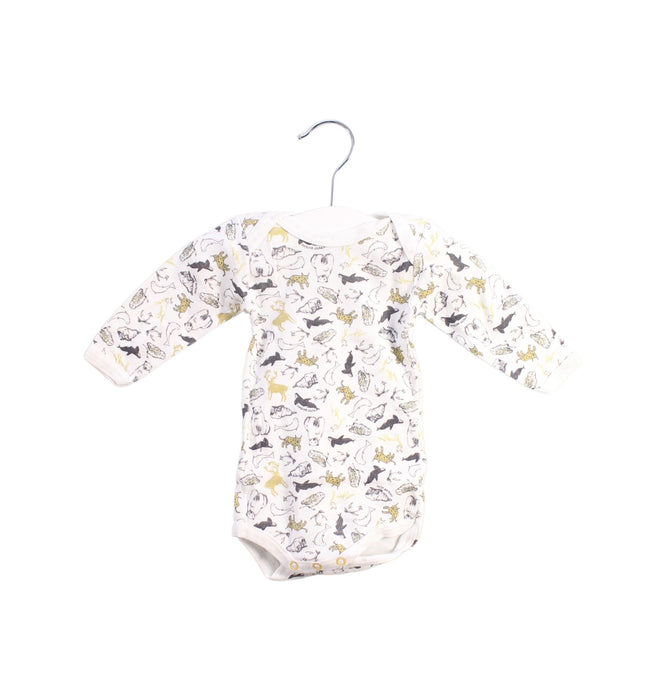 A White Long Sleeve Bodysuits from Petit Bateau in size 0-3M for boy. (Front View)