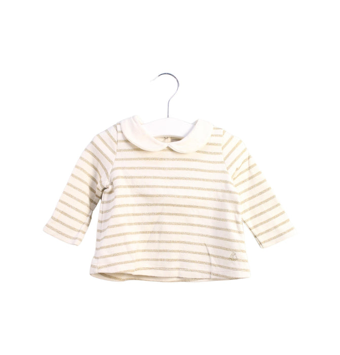 A White Long Sleeve Tops from Petit Bateau in size 3-6M for girl. (Front View)