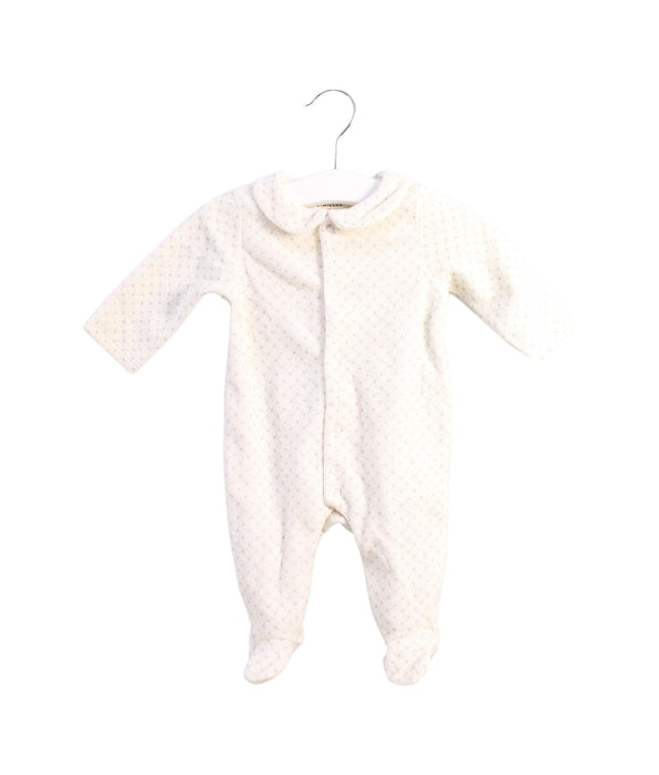 A White Onesies from Cyrillus in size 0-3M for girl. (Front View)