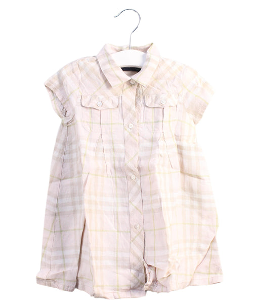 A White Short Sleeve Dresses from Burberry in size 6-12M for girl. (Front View)