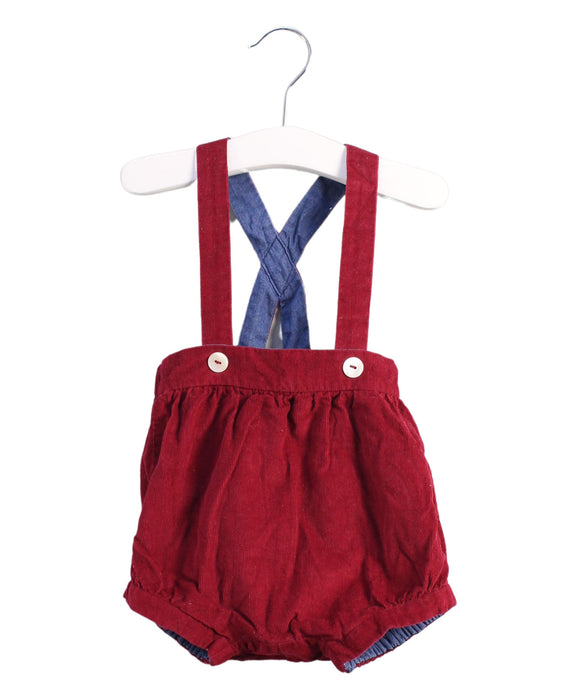 A Blue Overall Shorts from Jacadi in size 3-6M for girl. (Back View)