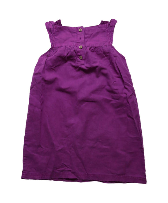 A Purple Sleeveless Dresses from Roots in size 5T for girl. (Back View)