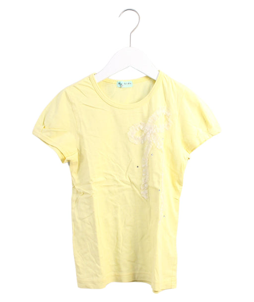 A Yellow Short Sleeve Tops from Hakka in size 10Y for girl. (Front View)