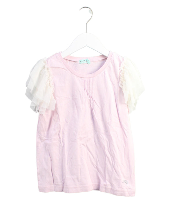 A Pink Short Sleeve Tops from Hakka in size 10Y for girl. (Front View)