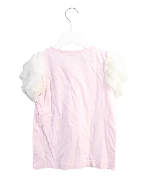 A Pink Short Sleeve Tops from Hakka in size 10Y for girl. (Back View)