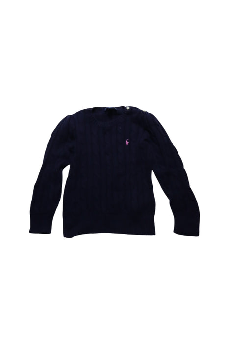 A Navy Knit Sweaters from Polo Ralph Lauren in size 4T for girl. (Front View)