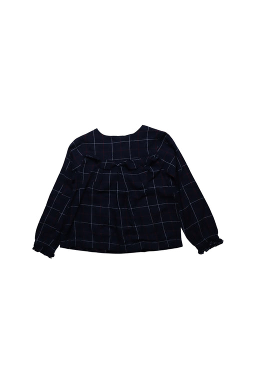 A Navy Long Sleeve Tops from Jacadi in size 5T for girl. (Front View)