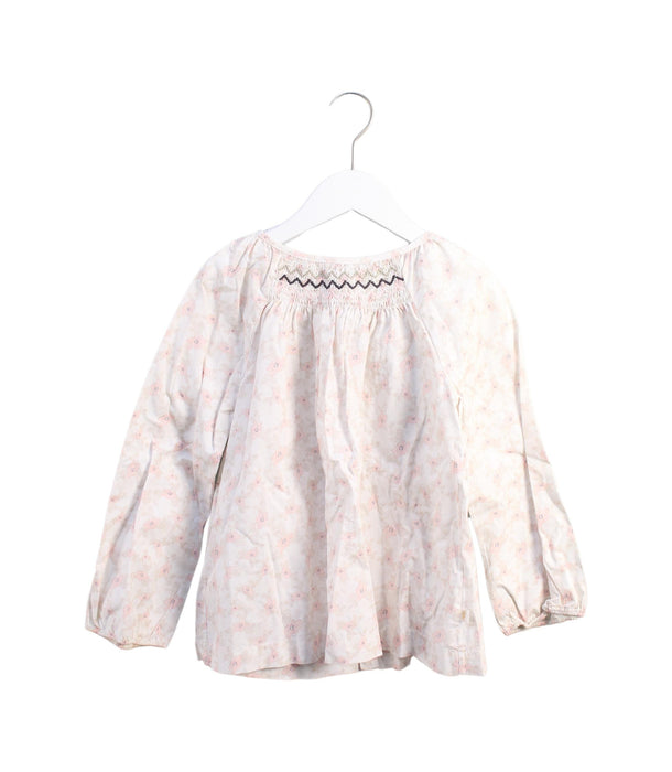 A White Long Sleeve Tops from Les Enfantines in size 8Y for girl. (Front View)