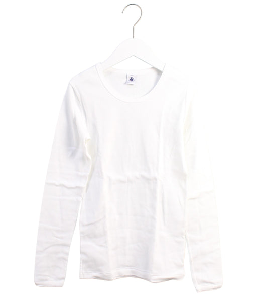 A White Long Sleeve T Shirts from Petit Bateau in size 14Y for girl. (Front View)