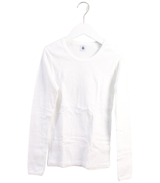 A White Long Sleeve T Shirts from Petit Bateau in size 14Y for girl. (Front View)