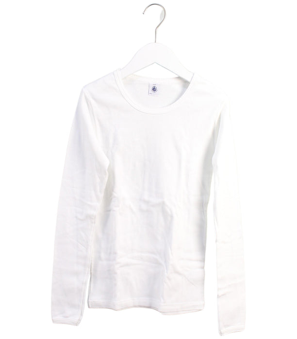 A White Long Sleeve T Shirts from Petit Bateau in size 14Y for girl. (Front View)