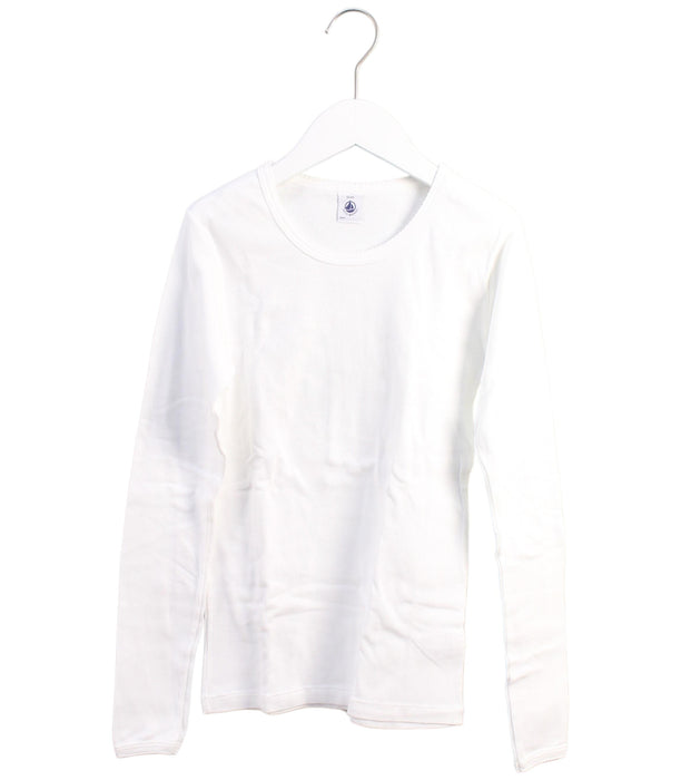 A White Long Sleeve T Shirts from Petit Bateau in size 14Y for girl. (Front View)