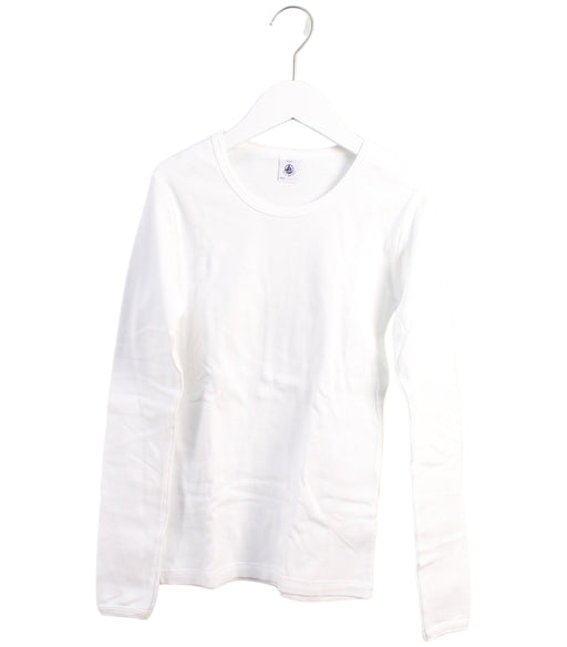 A White Long Sleeve T Shirts from Petit Bateau in size 14Y for girl. (Front View)