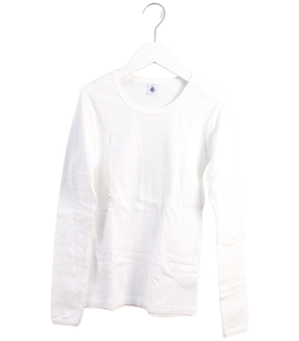 A White Long Sleeve T Shirts from Petit Bateau in size 14Y for girl. (Front View)