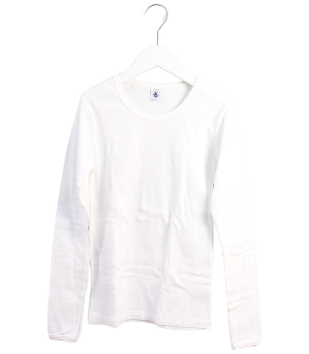 A White Long Sleeve T Shirts from Petit Bateau in size 14Y for girl. (Front View)