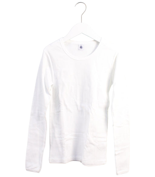 A White Long Sleeve T Shirts from Petit Bateau in size 14Y for girl. (Front View)