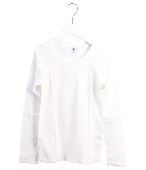 A White Long Sleeve T Shirts from Petit Bateau in size 12Y for girl. (Front View)