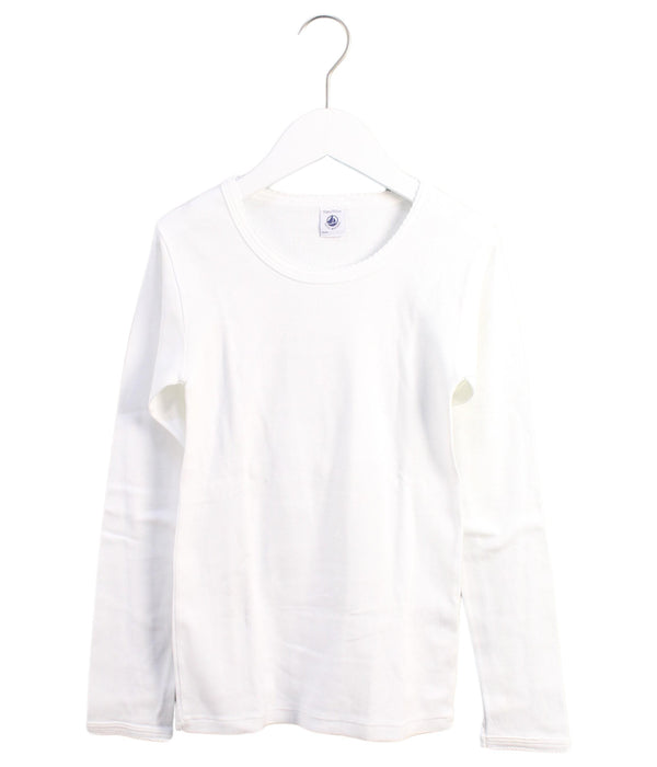 A White Long Sleeve T Shirts from Petit Bateau in size 12Y for girl. (Front View)